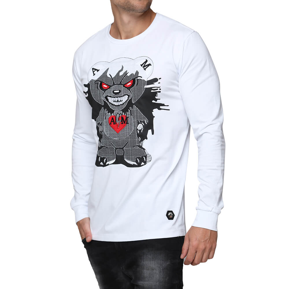 חולצת טישרט אלדו מורו ארוכה עם הדפס דובי גדול