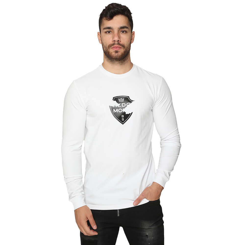 חולצת טישרט אלדו מורו ארוכה הדפס מגן שבור גברים