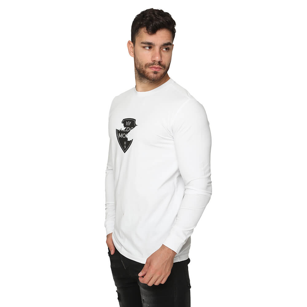 חולצת טישרט אלדו מורו ארוכה הדפס מגן שבור גברים