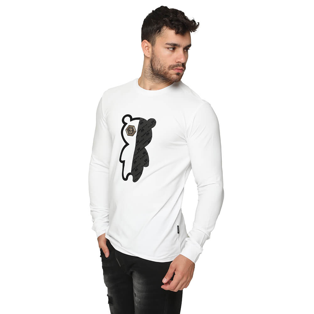 חולצת טישרט אלדו מורו ארוכה הדפס חצי דובי גברים