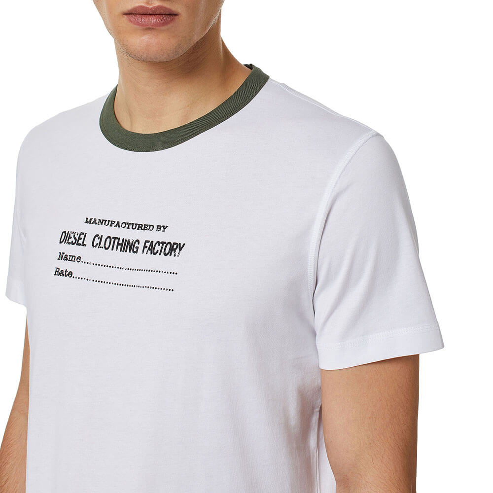 חולצת טישרט דיזל קצרה Contrast Trim Logo Print גברים