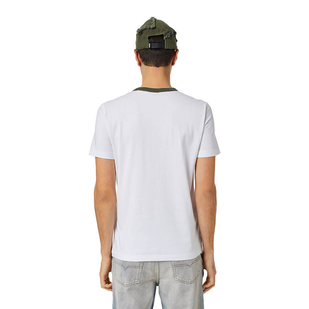 חולצת טישרט דיזל קצרה Contrast Trim Logo Print גברים