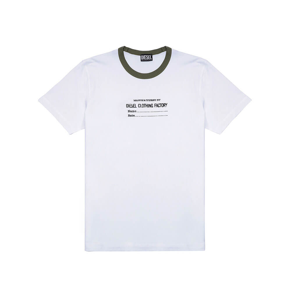 חולצת טישרט דיזל קצרה Contrast Trim Logo Print גברים