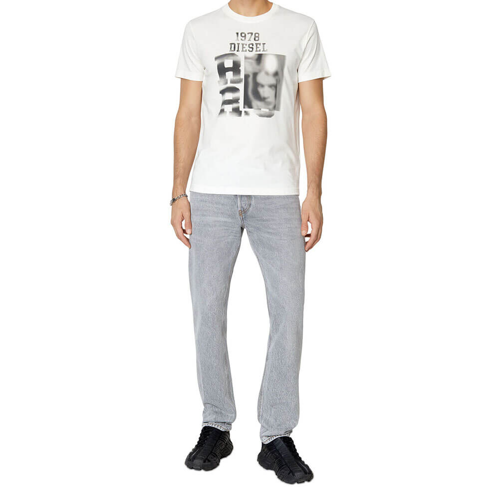 חולצת טישרט דיזל קצרה Blurry Face Print גברים