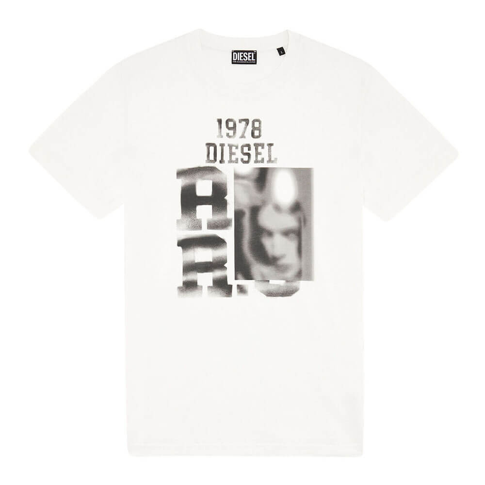 חולצת טישרט דיזל קצרה Blurry Face Print גברים