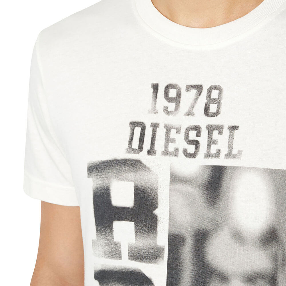 חולצת טישרט דיזל קצרה Blurry Face Print גברים