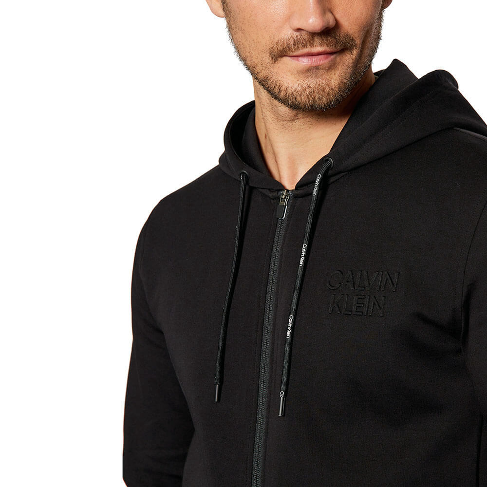 ג'קט קפוצ'ון קלווין קליין Cotton Stretch Zip Up גברים