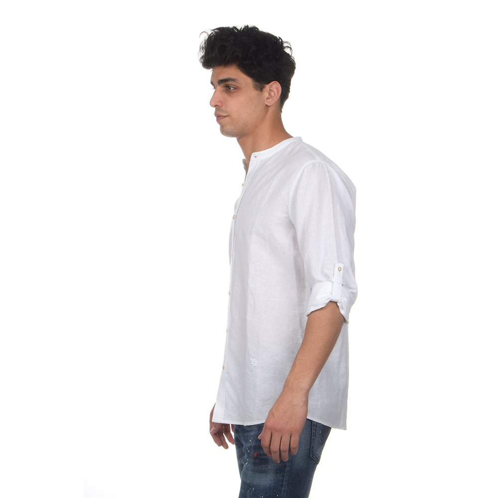 חולצה מכופתרת אלדו מורו פשתן צווארון סיני גברים