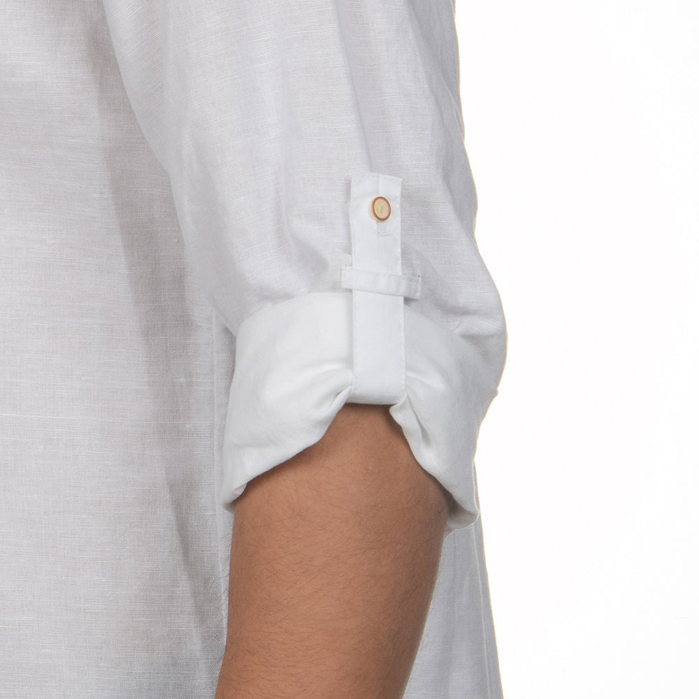 חולצה מכופתרת אלדו מורו פשתן צווארון סיני גברים