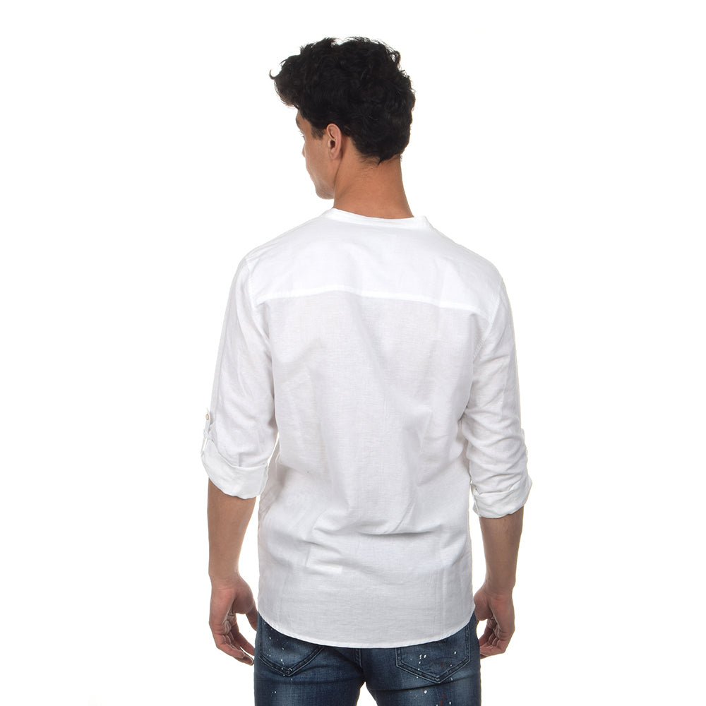 חולצה מכופתרת אלדו מורו פשתן צווארון סיני גברים