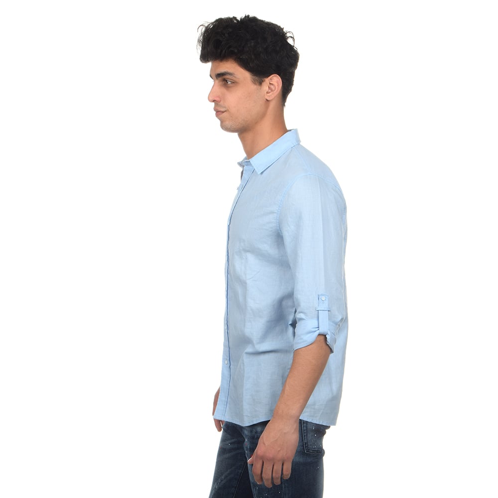 חולצה מכופתרת אלדו מורו פשתן צווארון סיני גברים