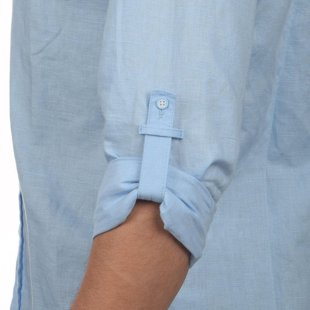 חולצה מכופתרת אלדו מורו פשתן צווארון סיני גברים