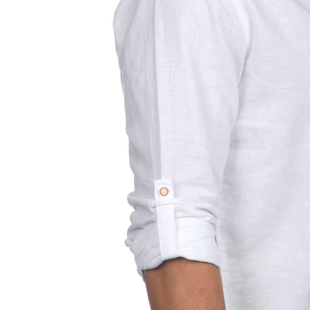 חולצה מכופתרת אלדו מורו פשתן Linen גברים - am-AM1305-100-XS