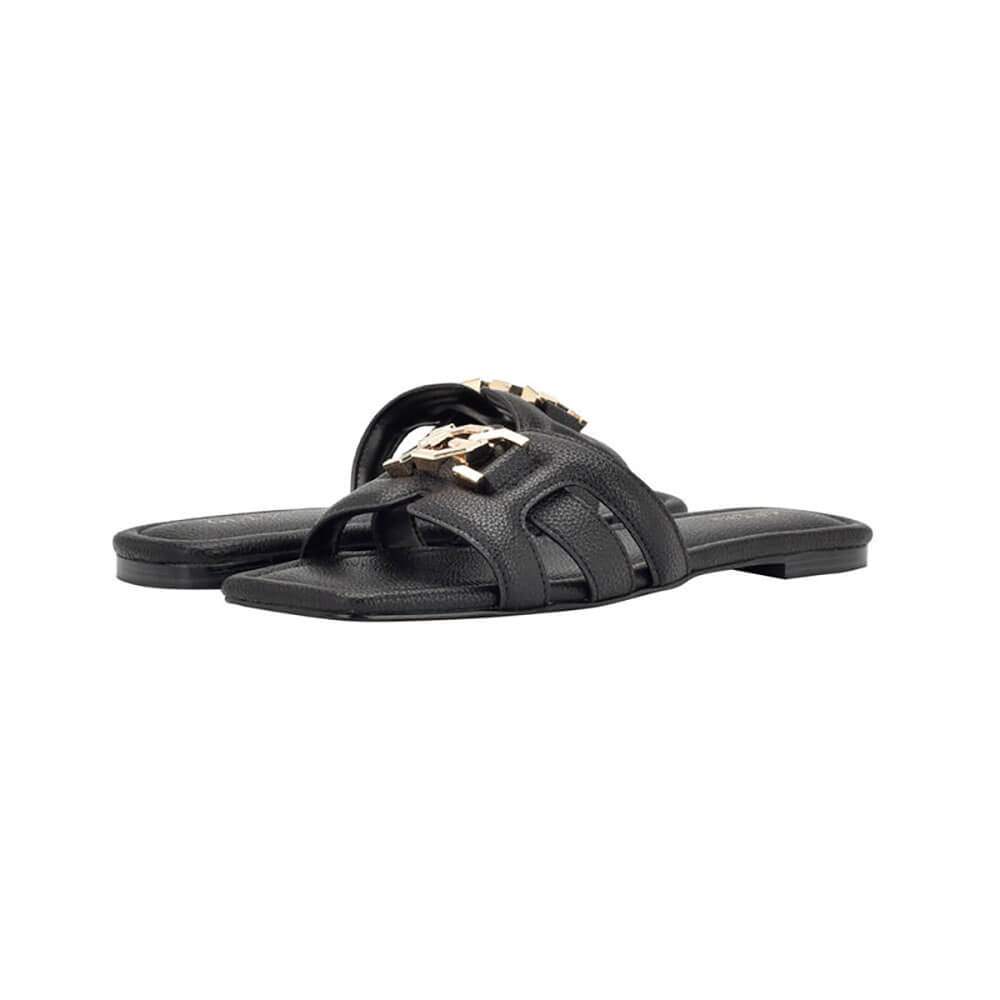 כפכפי Guess עם לוגו מוזהב נשים - gus-gwJELILA-BLK01-36