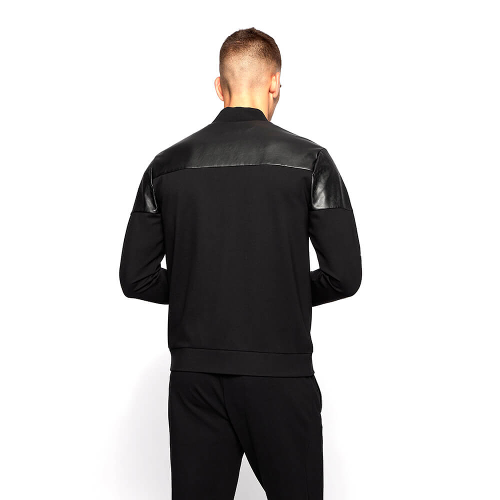 ג'קט הוגו בוס Hexagon-Pattern Faux Leather גברים