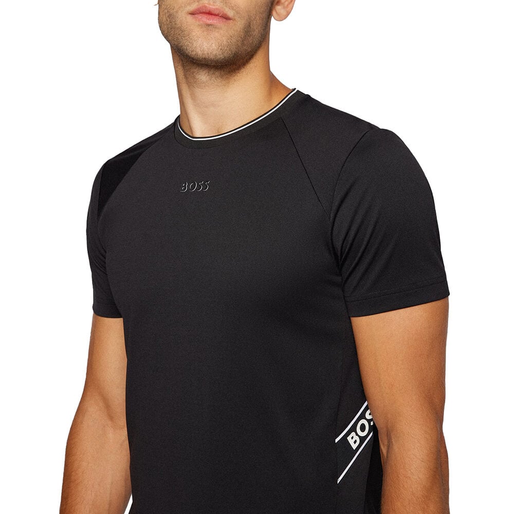 חולצת טישרט הוגו בוס קצרה פסי לוגו גברים