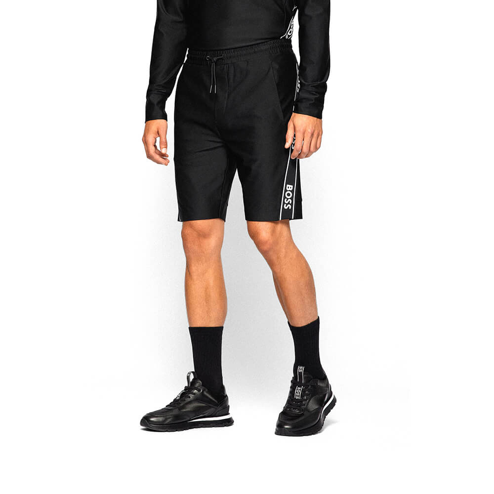 מכנס קצר הוגו בוס פסי לוגו גברים