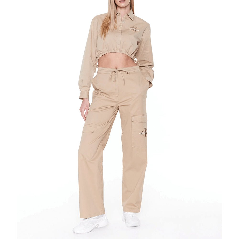 חולצת קרופ מכופתרת קלווין קליין נשים