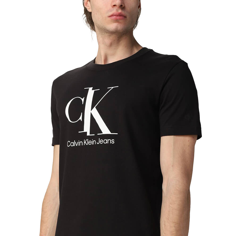 חולצת טישירט קלווין קליין קצרה Spliced Ck Center Chest Tee גברים - ck-J30J319713-BEH-XS