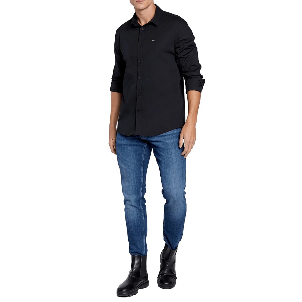 חולצה מכופתרת קלווין קליין Slim Stretch Poplin גברים