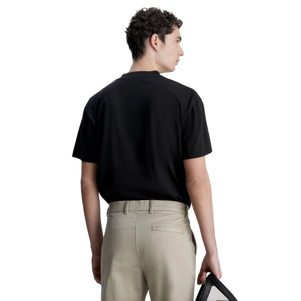 חולצת טישירט קצרה עם פאץ' לוגו קלווין קליין גברים