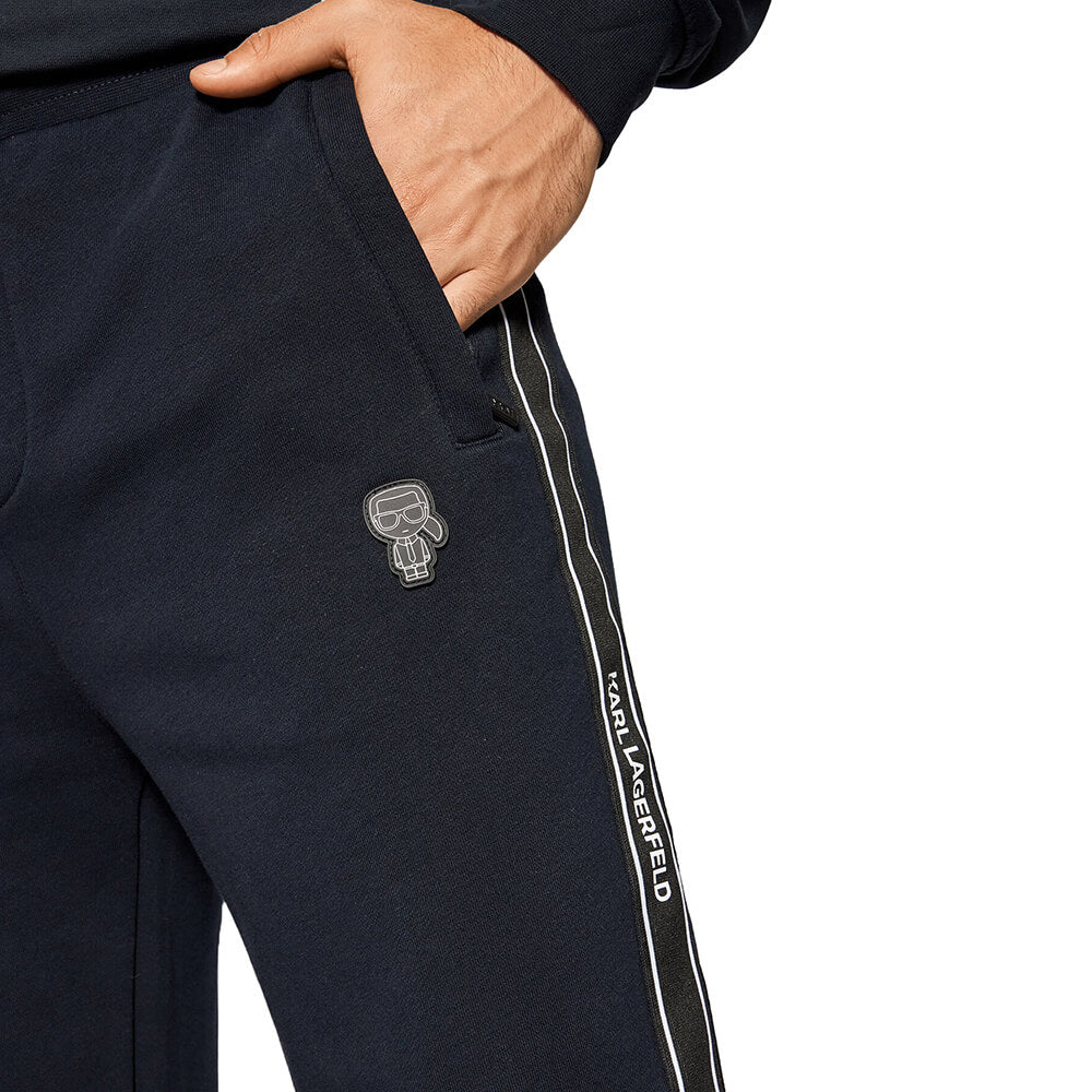 מכנס קרל לגרפלד ארוך לוגו קטן בכיס ופס לוגו לאורך גברים