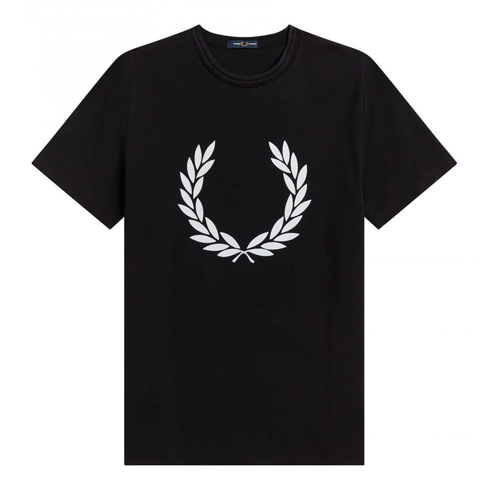 חולצת טישרט פרד פרי קצרה לוגו עלים גדול גברים