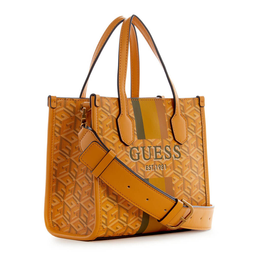 תיק נשיאה מיני Guess לוגו קוביות נשים
