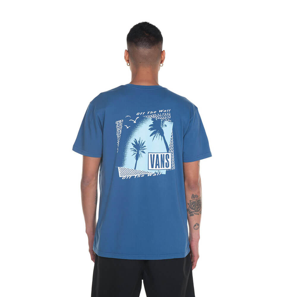 חולצת טישירט קצרה ואנס הדפס מאחור גברים