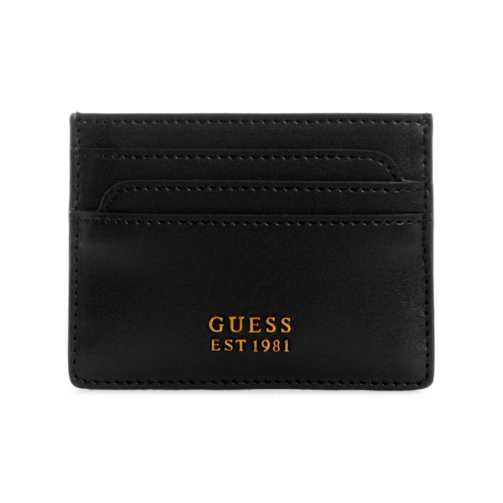 ארנק כרטיסים Guess לוגו מוזהב נשים