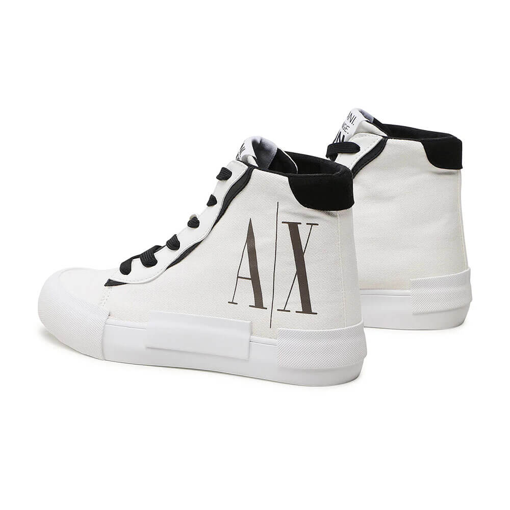 נעלי סניקרס גבוהות עם הדפס לוגו ארמני אקסצ'יינג' נשים