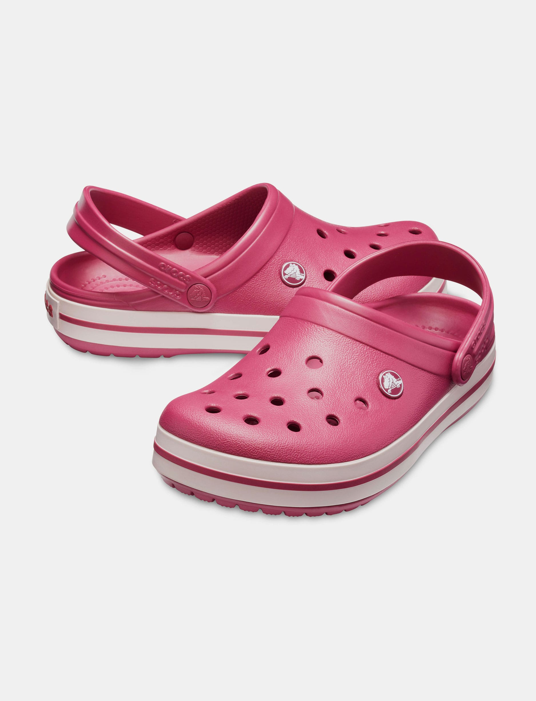 Crocs Crocband - כפכף קרוקס אוורירי בצבע רימון/לבן