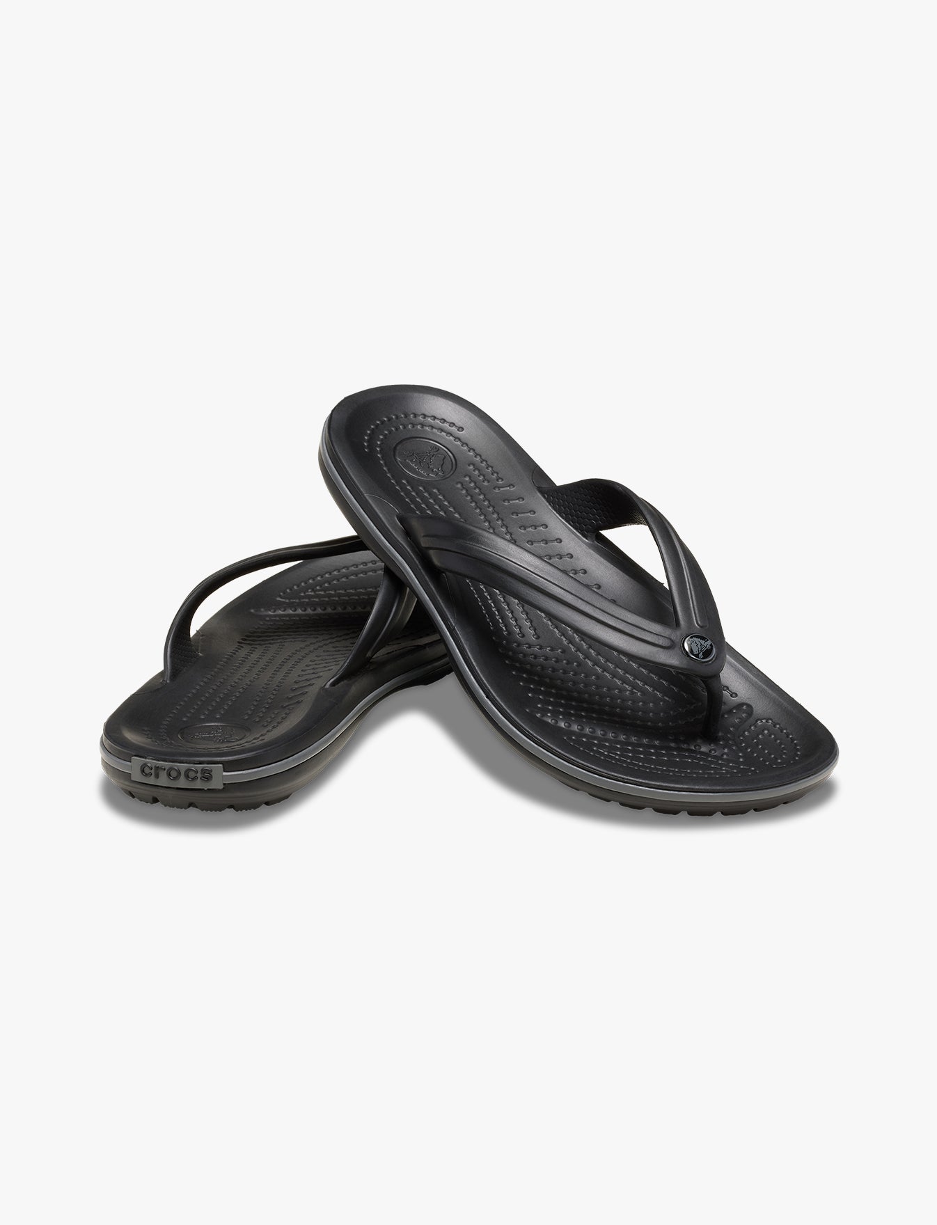 Crocs Crocband Flip - נעלי אצבע קרוקס בצבע שחור/אפור