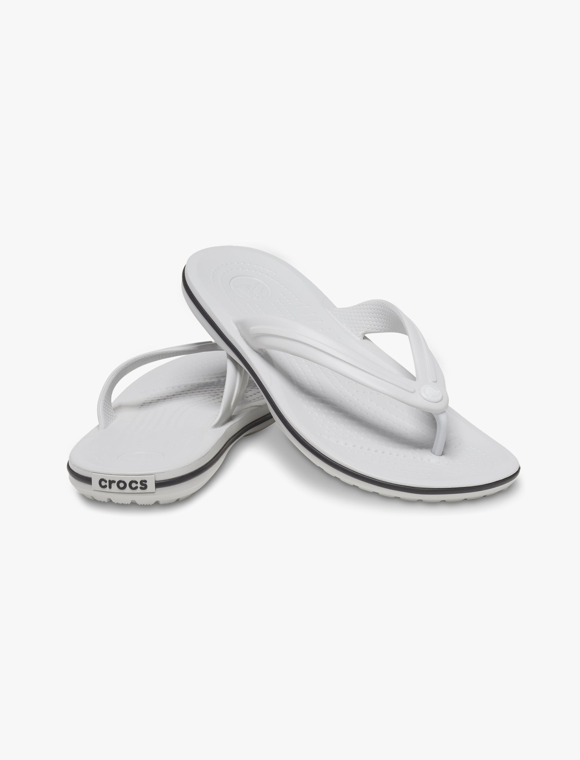 Crocs Crocband Flip - נעלי אצבע קרוקס בצבע אפור בהיר