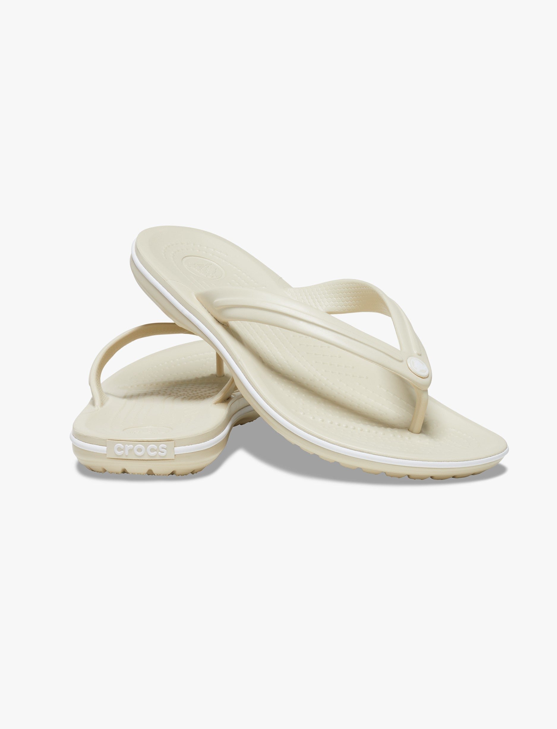 Crocs Crocband Flip - נעלי אצבע בצבע קרם