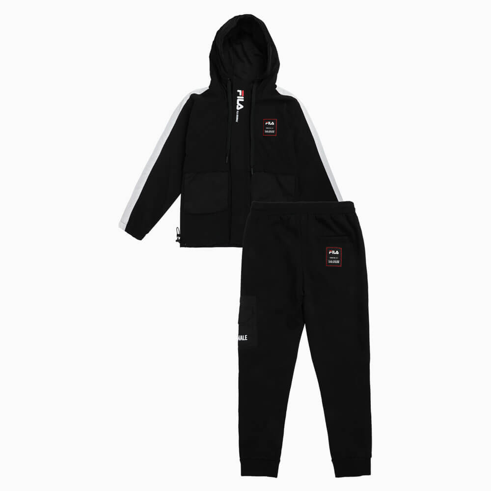 סט ג'קט קפוצ'ון ומכנסיים פילה Zipped Hooded Nylon Set ילדים
