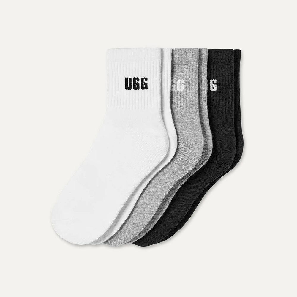 מארז שלישיית גרביים UGG Quinlin Logo Quarter 3 Pack נשים