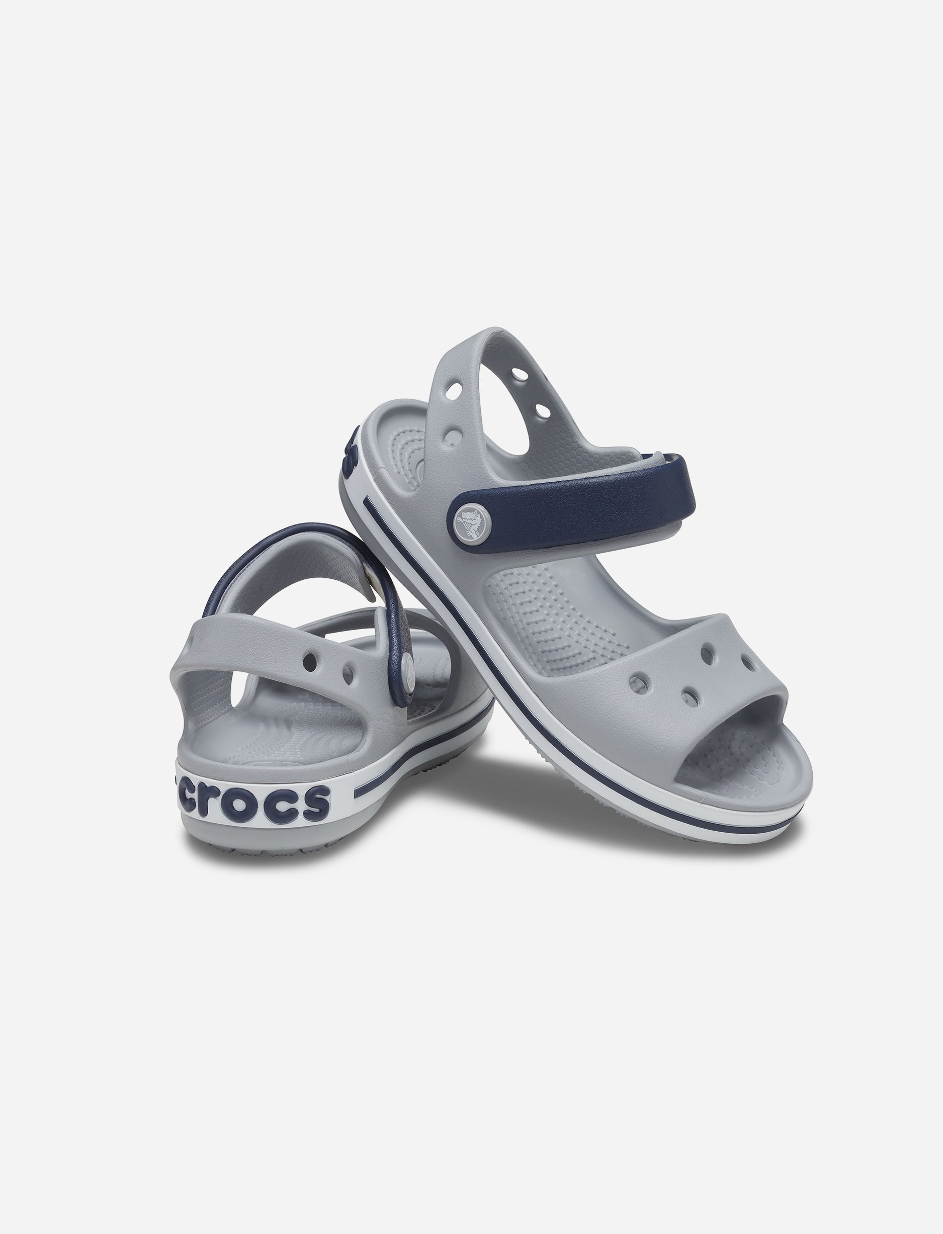 Crocs Crocband Sandal Kids - סנדל קרוקס קרוקבנד לילדים בצבע אפור בהיר/נייבי