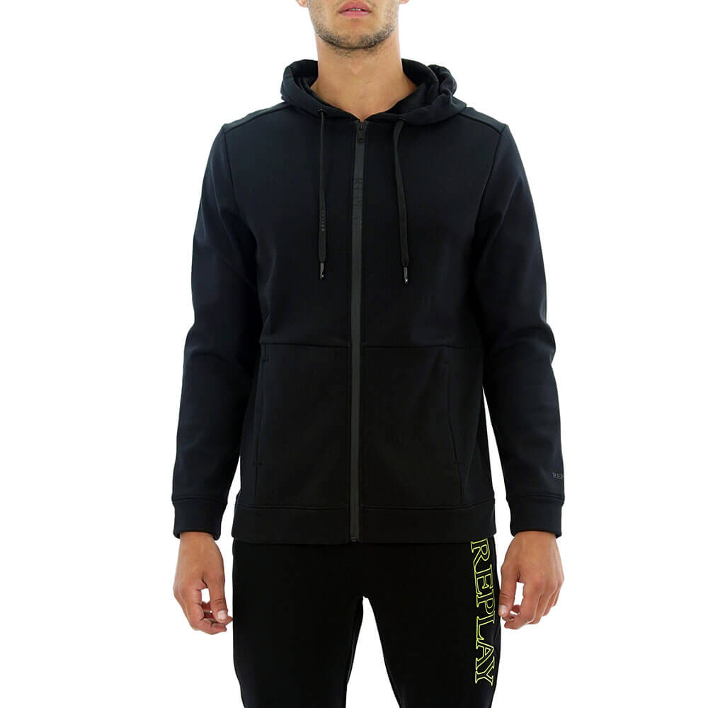 ג'קט קפוצ'ון ריפליי עם לוגו ניאון גברים