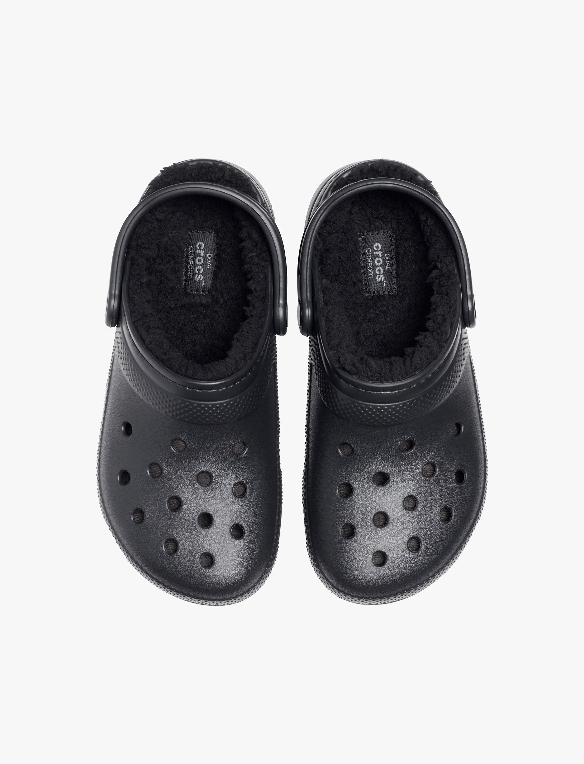 Crocs Classic Lined Clog - כפכפים פרוותיים קרוקס בצבע שחור