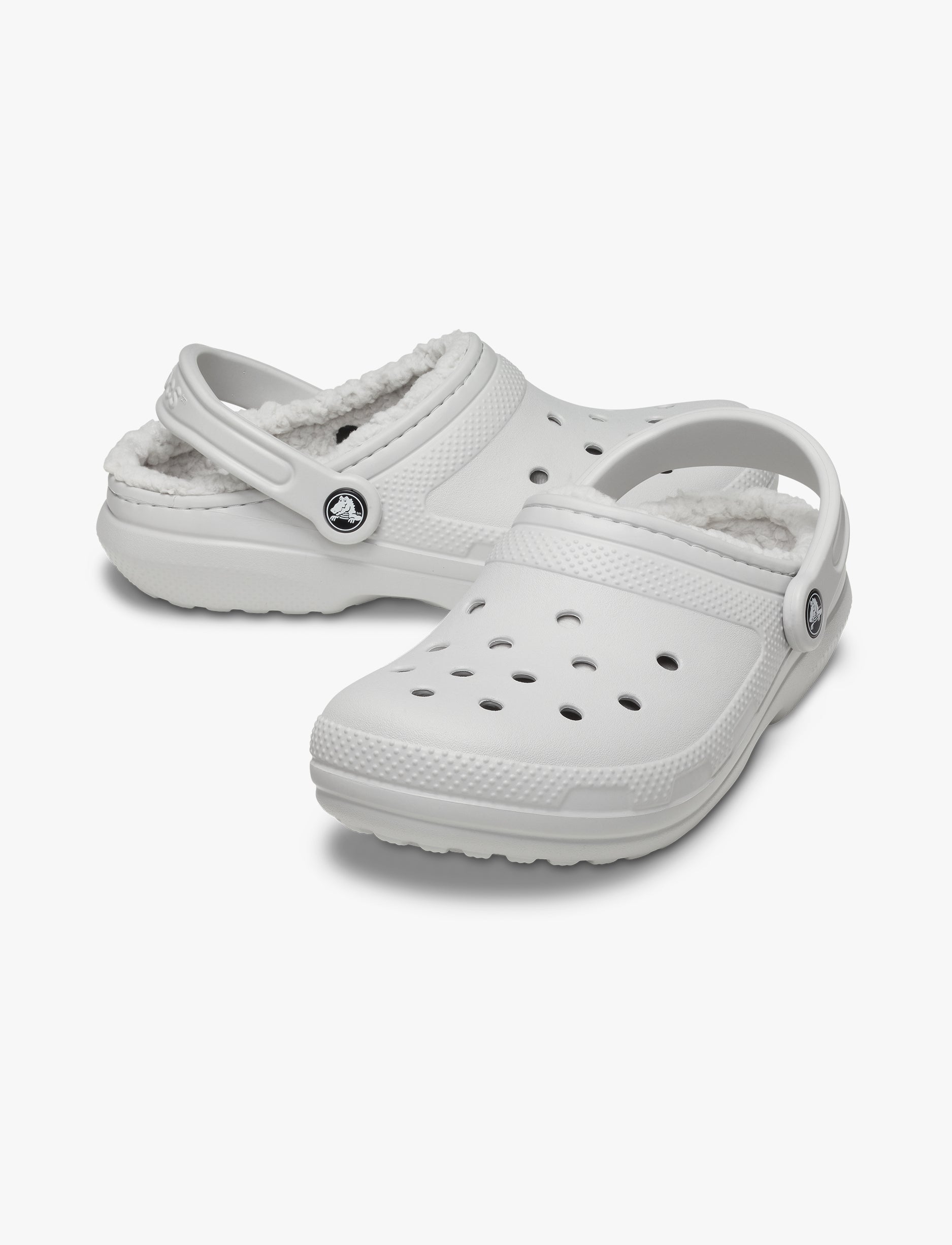 Crocs Classic Lined Clog - כפכפים פרוותיים קרוקס בצבע אפור אטמוספרה
