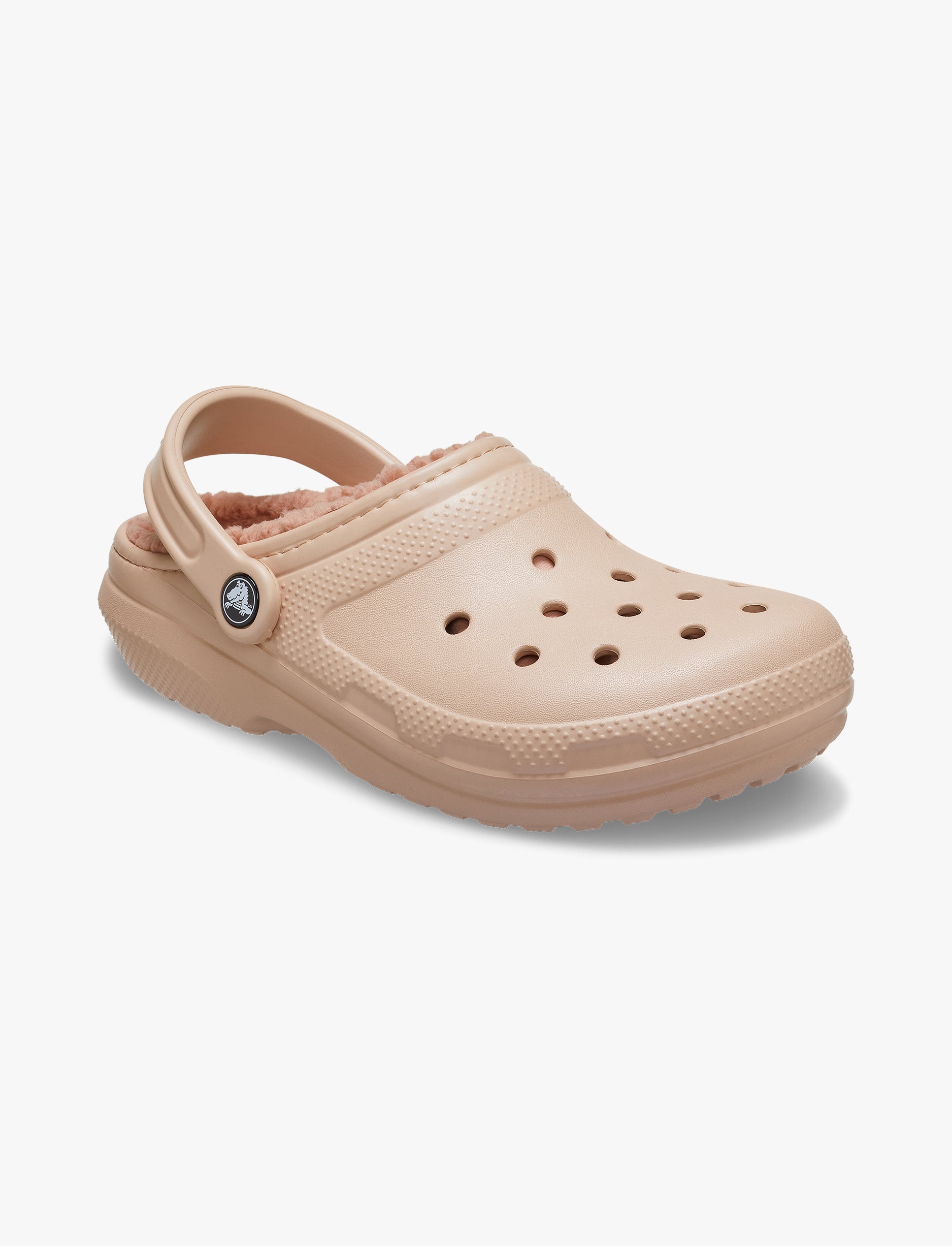 Crocs Classic Lined Clog -  כפכפי קרוקס פרוותיים בצבע ורוד קרמל