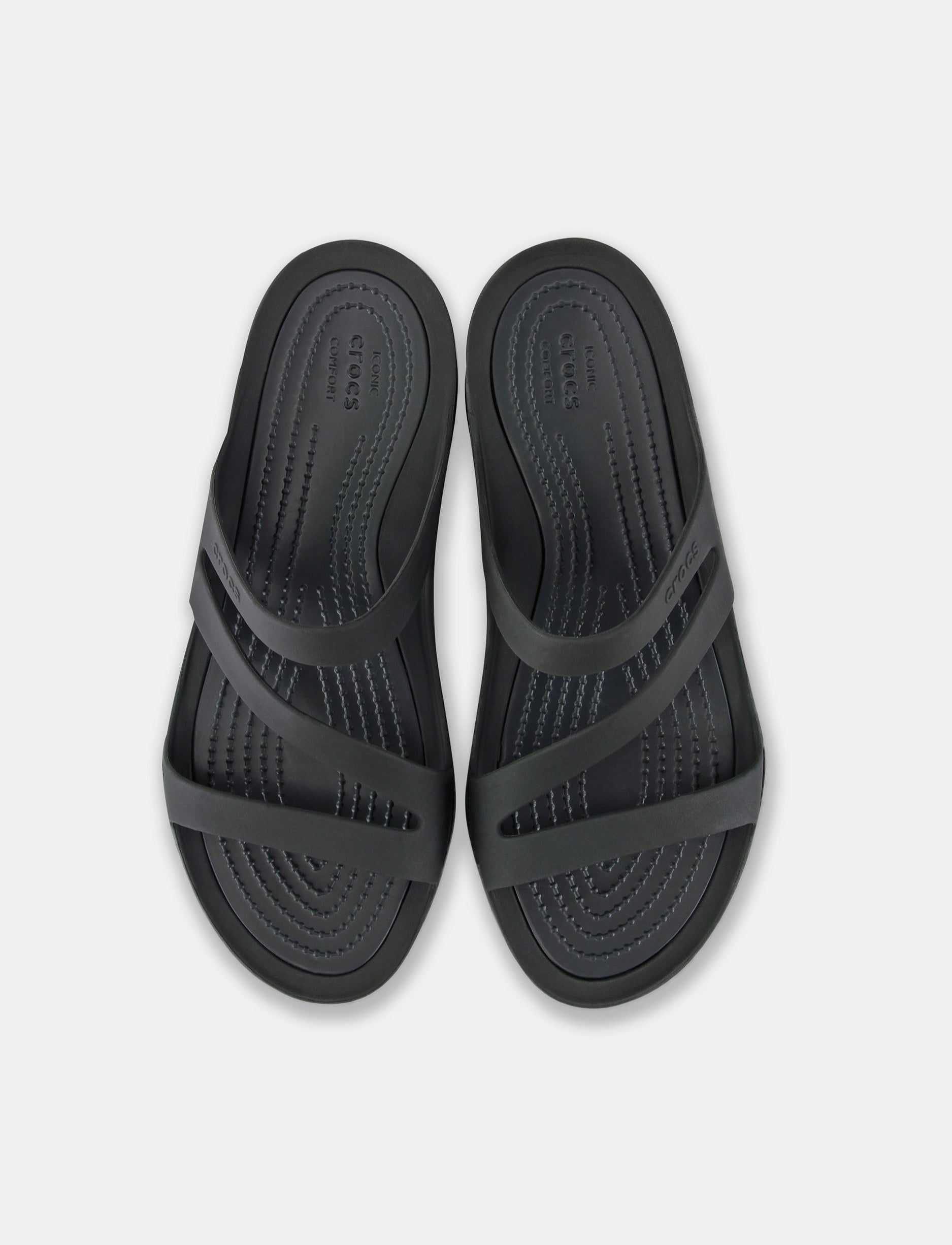 Crocs Swiftwater Sandal - כפכפים לנשים קרוקס רצועות בצבע שחור/שחור