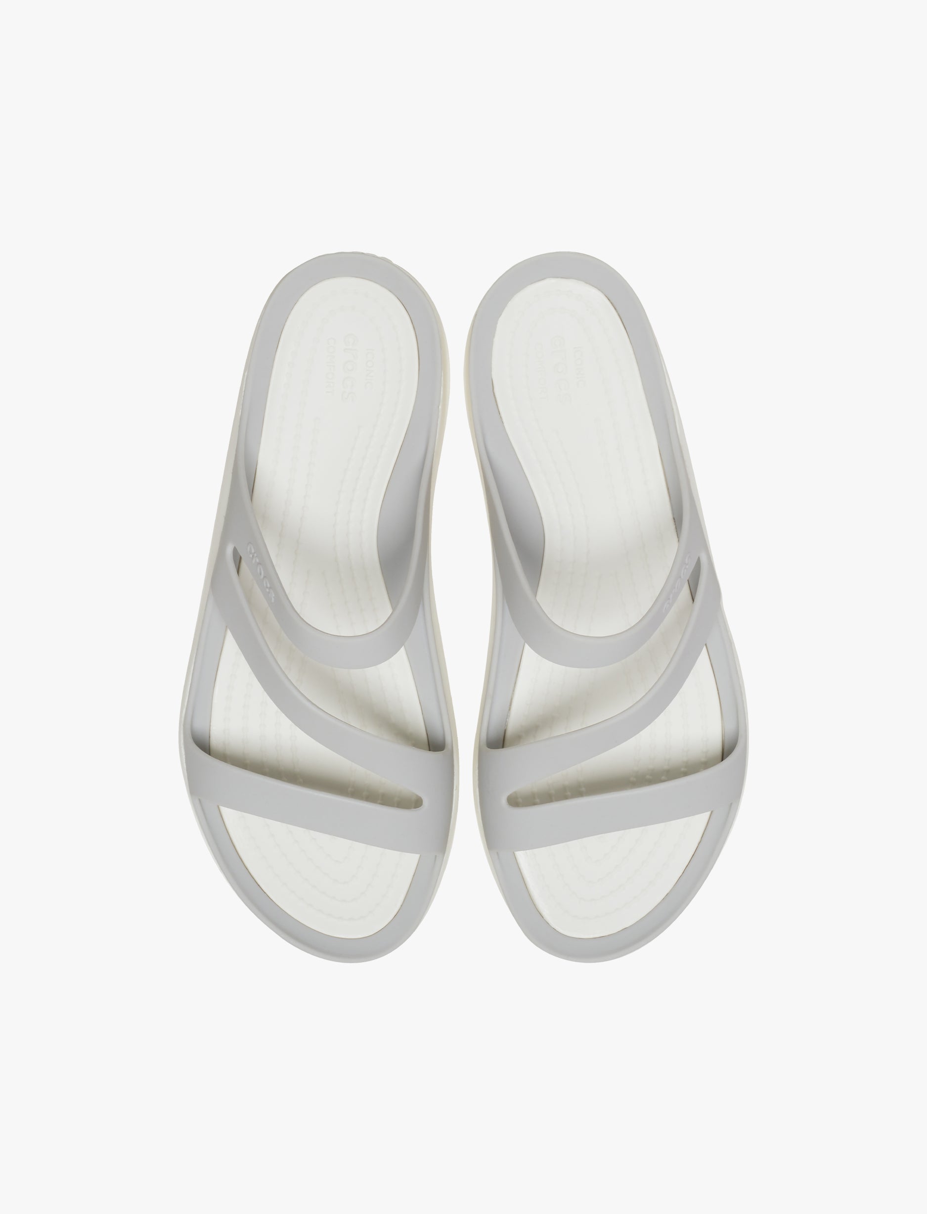 Crocs Swiftwater Sandal - כפכפים לנשים קרוקס רצועות בצבע אפור בהיר