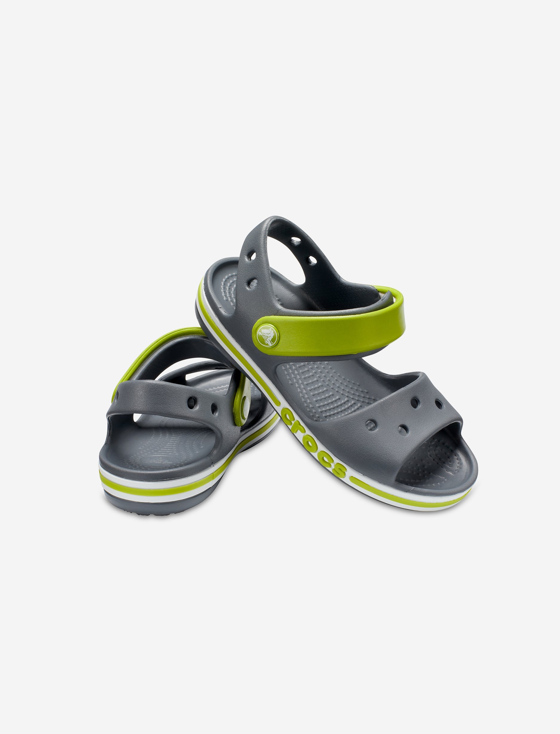 Crocs Bayaband Sandal K - סנדלים לילדים קרוקס בצבע אפור כהה/ירוק