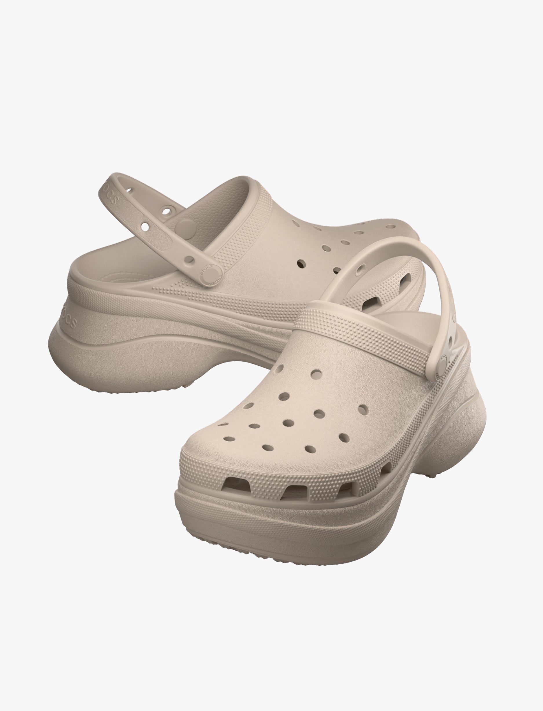 Crocs Classic Bae Clog - כפכפי פלטפורמה נשים קרוקס בצבע טאופ