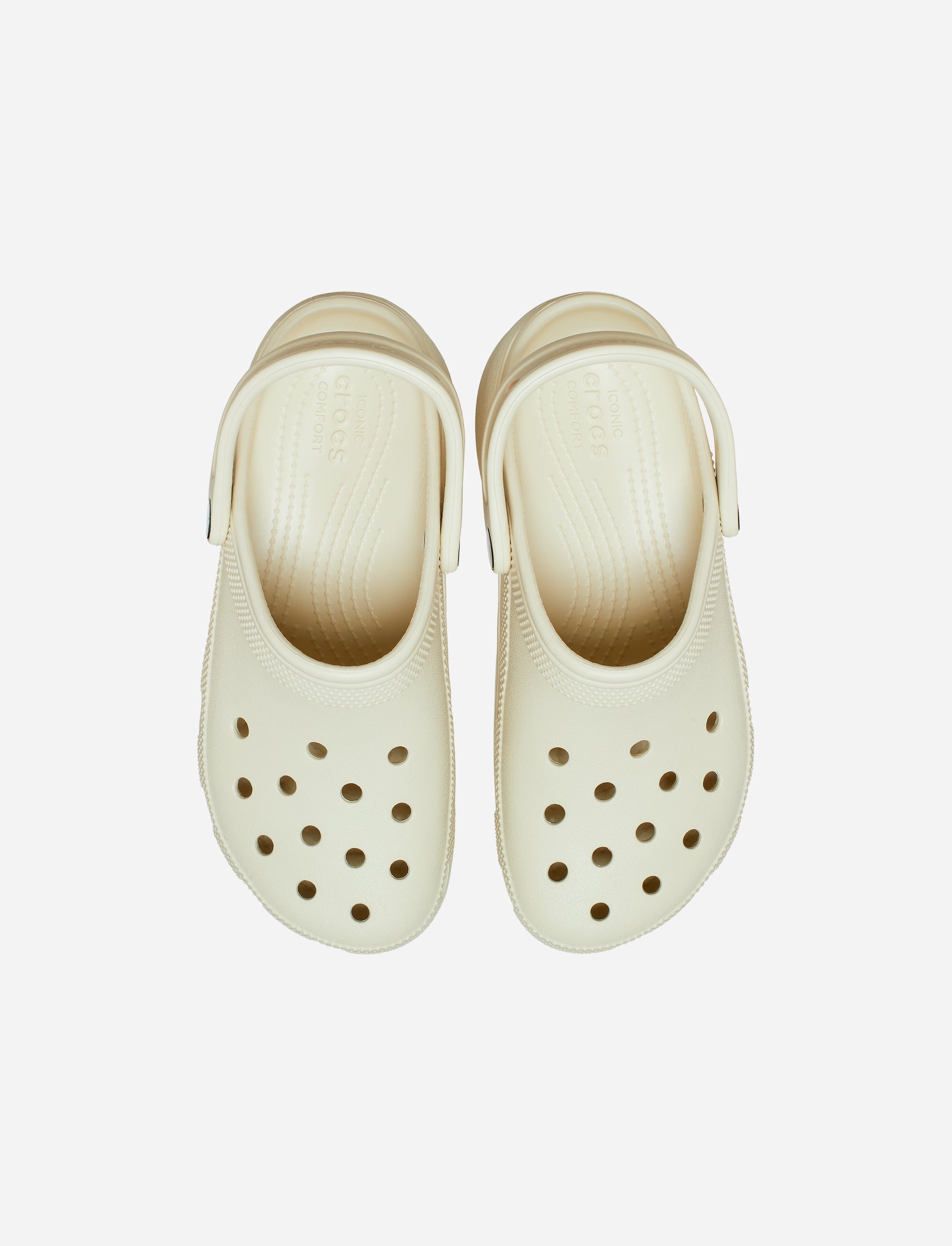Crocs Classic Platform Clog - כפכפי פלטפורמה קרוקס לנשים בצבע קרם