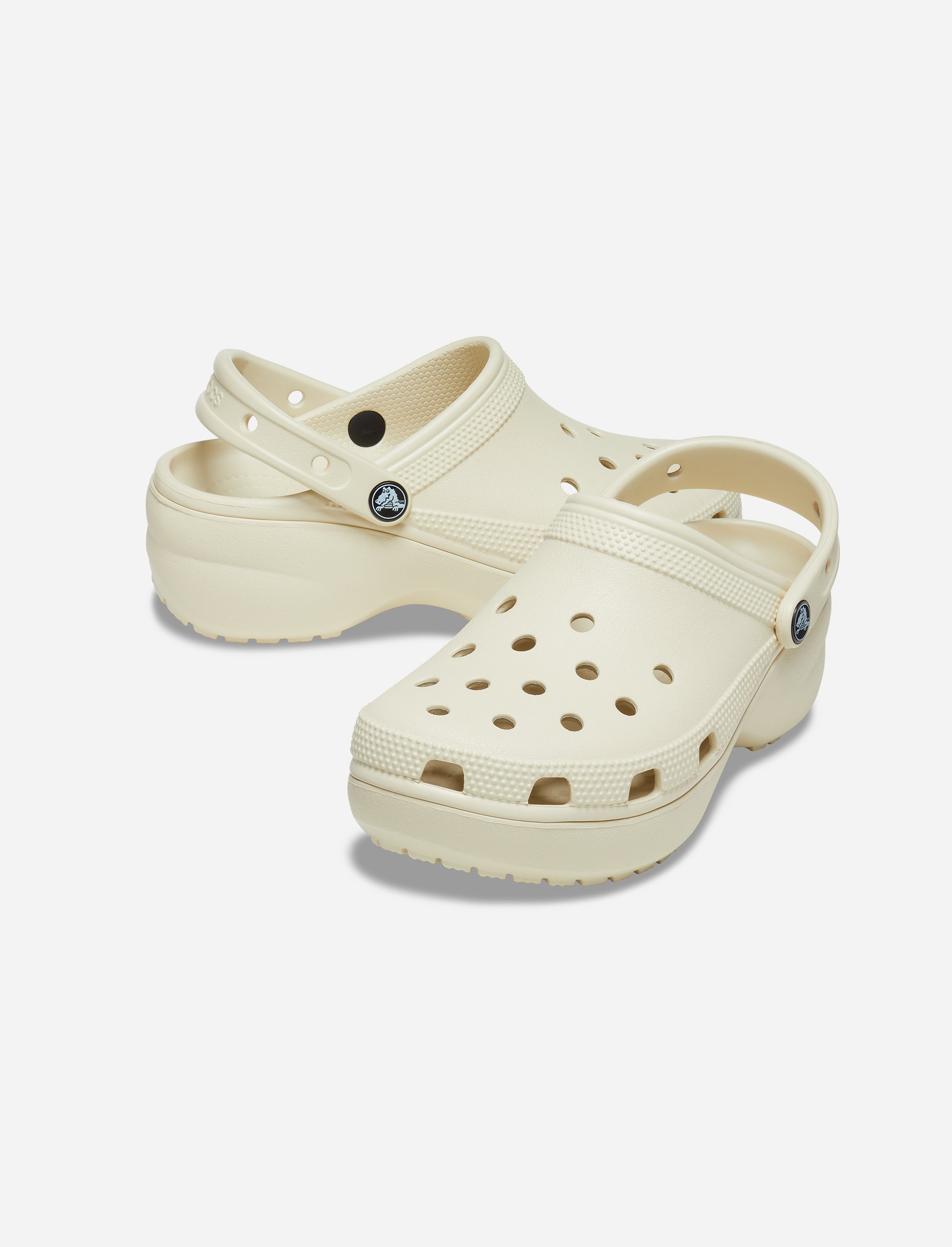 Crocs Classic Platform Clog - כפכפי פלטפורמה קרוקס לנשים בצבע קרם