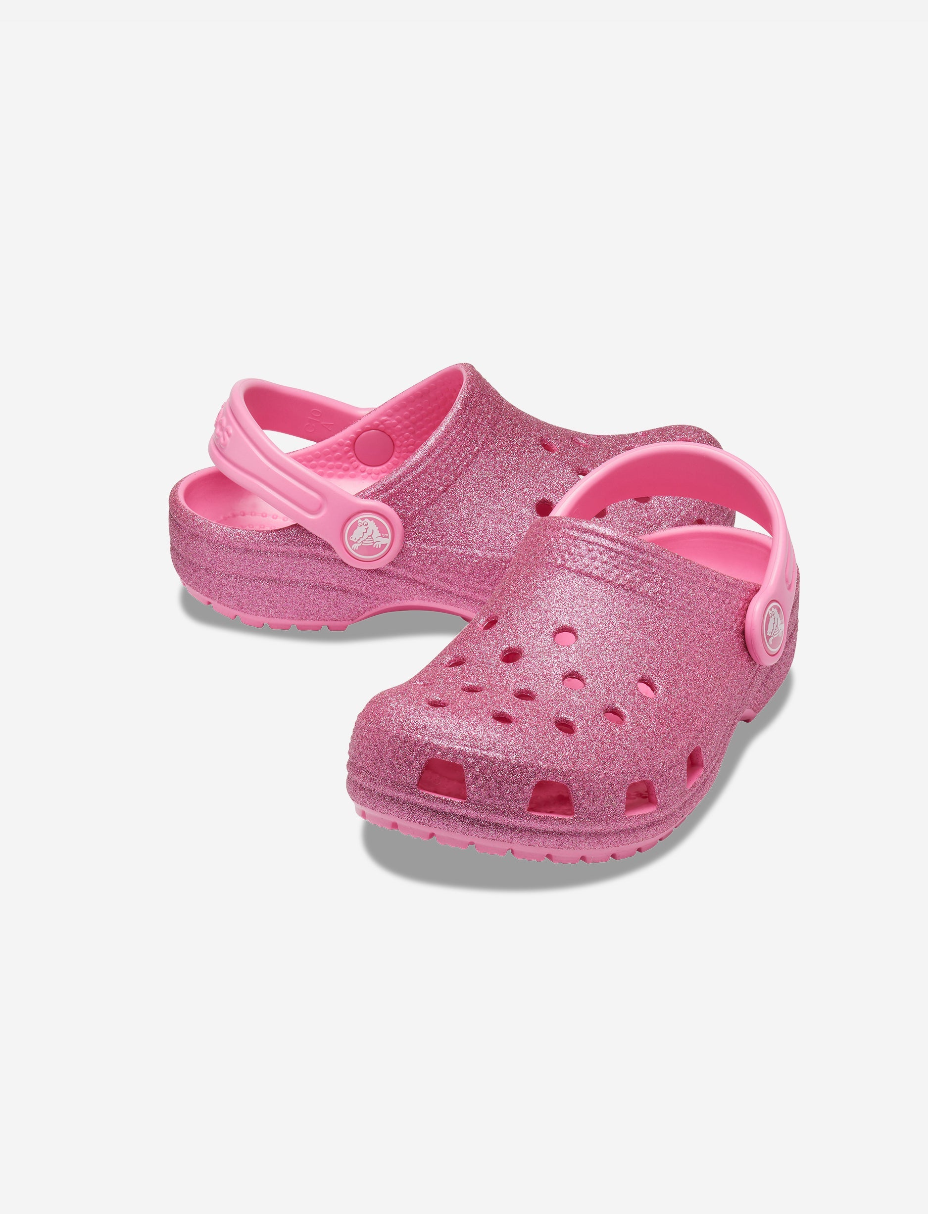 Crocs Classic Glitter Clog T - כפכף קרוקס קלאסי לילדות מידות קטנות בצבע ורוד בהדפס נצנצים