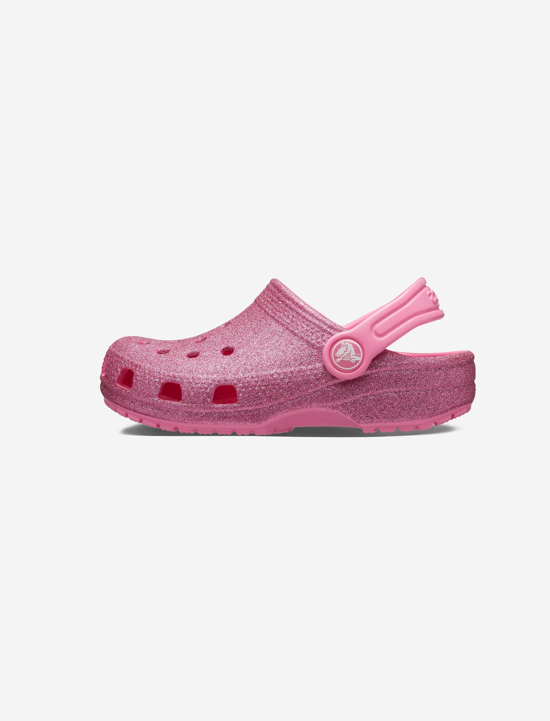 Crocs Classic Glitter Clog T - כפכף קרוקס קלאסי לילדות מידות קטנות בצבע ורוד בהדפס נצנצים